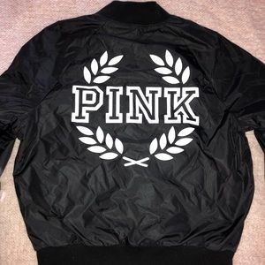 XS VS PINK Bomber Jacket- Black